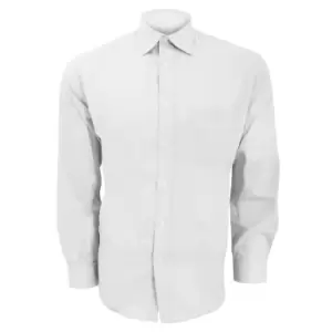 Image of Kustom Kit Mens Long Sleeve Business Shirt (15.5inch) (White)