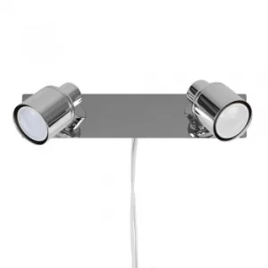 Image of Benton Plug-in Twin Wall Light in Chrome