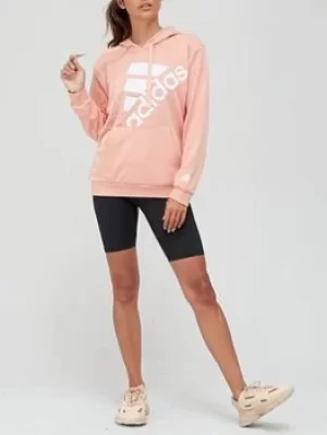Image of Adidas Brand Love Hoodie, Blush, Size 2XL, Women