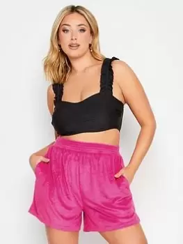 Image of Yours Towelling Beach Short - Pink, Size 30-32, Women