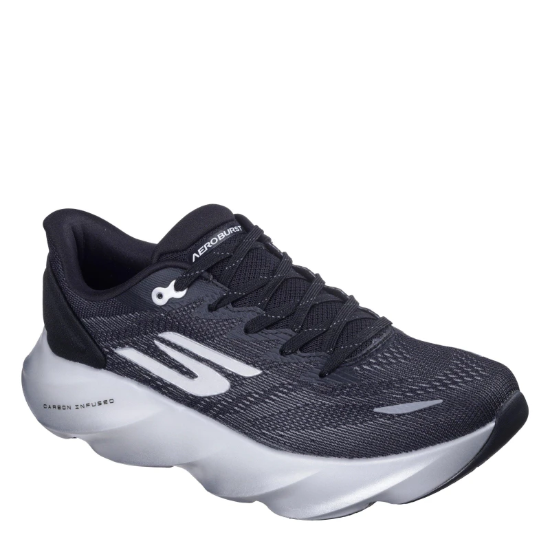 Image of Skechers AERO Burst Running Trainers Mens Black/White male 7 (41)