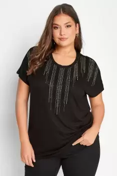 Image of Studded Neckline Top