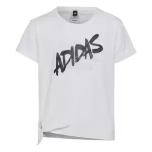 Image of adidas Dance Knotted T-Shirt Kids - White / Silver Metallic