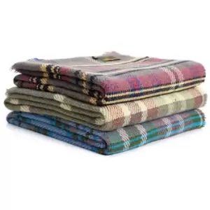 Image of Large British Unique Recycled All Wool Blanket/Picnic Rug by Tweedmill Multicoloured