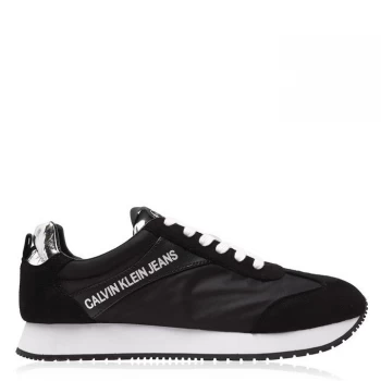 Image of Calvin Klein Jeans Jerrold Lace Up Trainers - Black/Silver