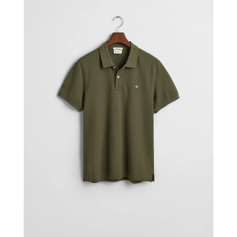 Image of Gant Shield Piqu Polo Shirt - Green Green L