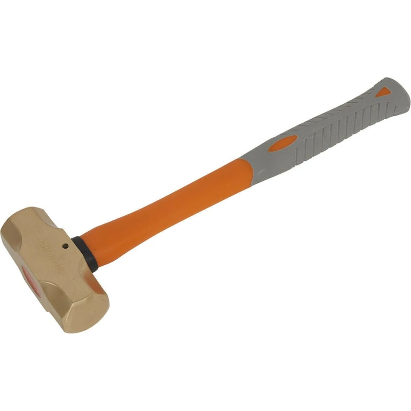 Image of Loops 3lb Sledge Hammer - Non-Sparking - Fibre Glass Shaft - Shock Absorbing Grip Clear