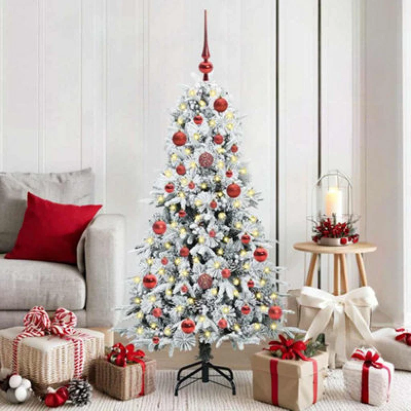 Image of Vidaxl Artificial Hinged Christmas Tree White 150 Cm Pe And Pvc