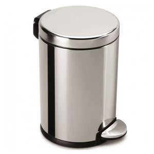 Image of Simplehuman 4.5 Litre Round Pedal Bin - Polished Steel