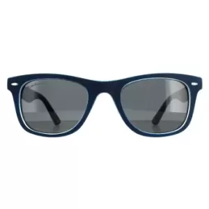 Image of Square Navy Blue Rubbertouch Grey Polarized MP41 Sunglasses