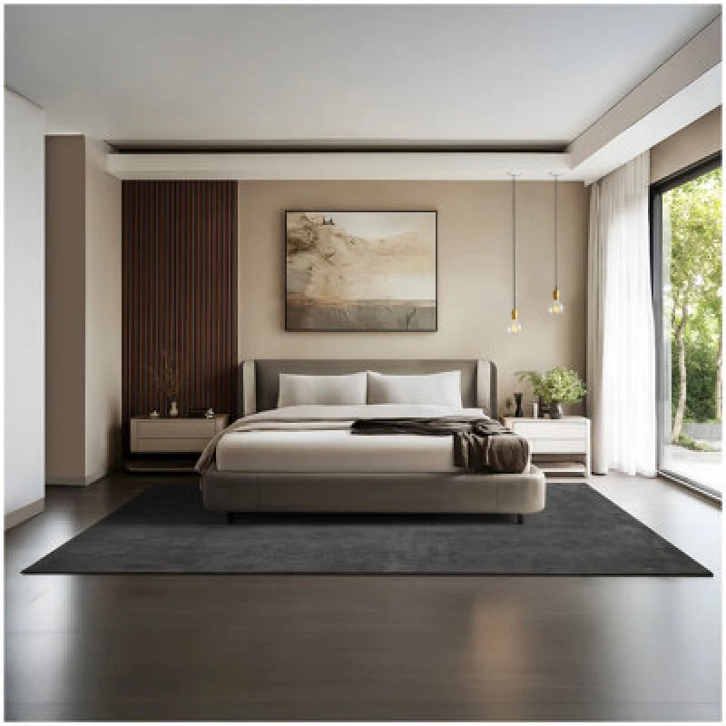 Image of Tectake Rug Zonelle - Short Pile And Ultra-Soft, Rectangular Or Round 200 X 290 Cm - Anthracite