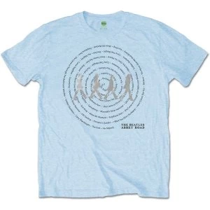 Image of The Beatles - Abbey Road Songs Swirl Unisex Medium T-Shirt - Blue