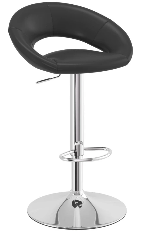 Image of netfurniture Crispi Breakfast Bar Stool Silver Trim Height Adjustable. Light Grey