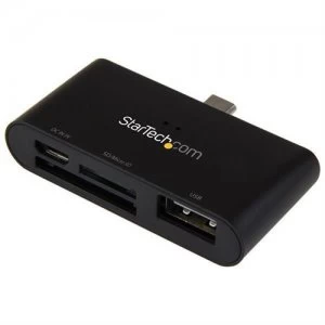 Image of StarTech.com On-the-Go USB card reader for mobile devices - supports SD & Micro SD cards