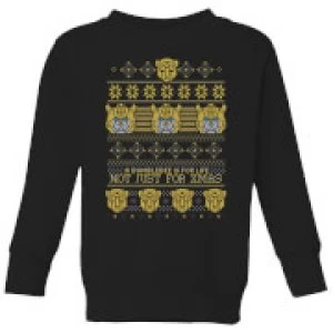 Image of Bumblebee Classic Ugly Knit Kids Christmas Sweatshirt - Black - 3-4 Years
