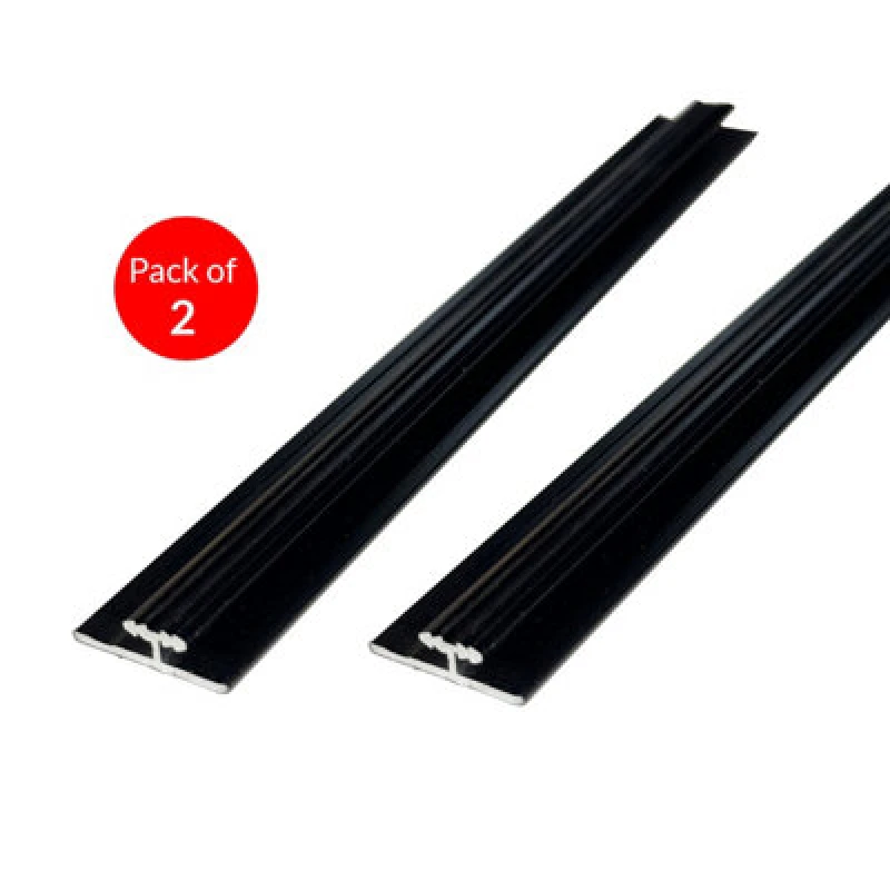 Image of Ener-J Invisible Line Aluminium Trims For 8mm Charcoal Boards, Black Size: 3000 mm (Pack Of 2)
