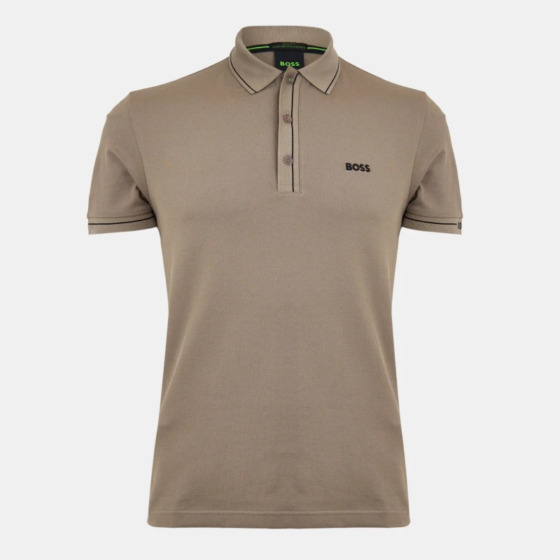 Image of Boss Mens Paule Short-Sleeve Polo Shirt Lt/Pastel Green male S