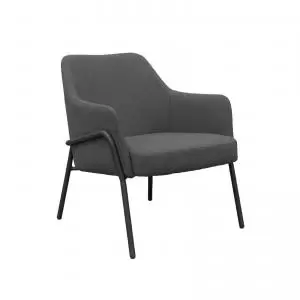 Image of Corby lounge chair with Black metal frame - dark grey