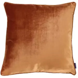 Image of Paoletti Luxe Velvet Rust Cushion Orange