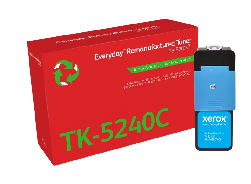 Image of Xerox Everyday Cyan Remanufactured Toner by Xerox compatible with Kyocera TK-5240C, Standard capacity 006R04808