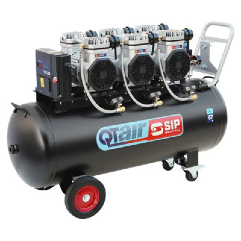 Image of Sip Qt Air Dd 4.5Hp 150 Litre Ultra Low Noise Oil-Free Direct Drive Compressor - L120 X W45 X H81.5cm - Black