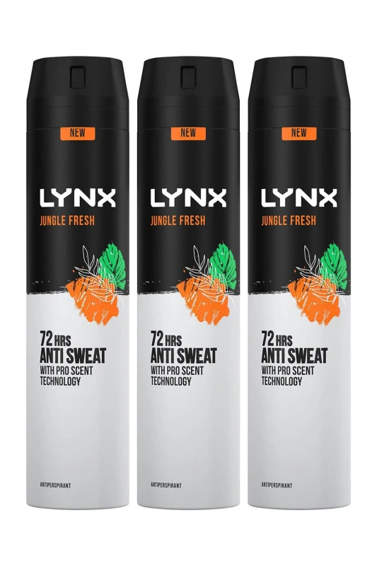 Image of Lynx XXL Jungle Fresh 'Antiperspirant' Deodorant 250ml 3pack Orange male