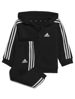 Image of adidas Sportswear Infant 3 Stripe Full Zip Set - Black, Size 3-4 Years