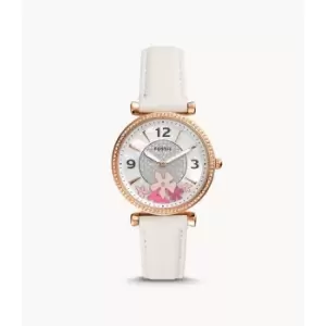 Image of Fossil Womens Carlie Two-Hand Eco Leather Watch - White