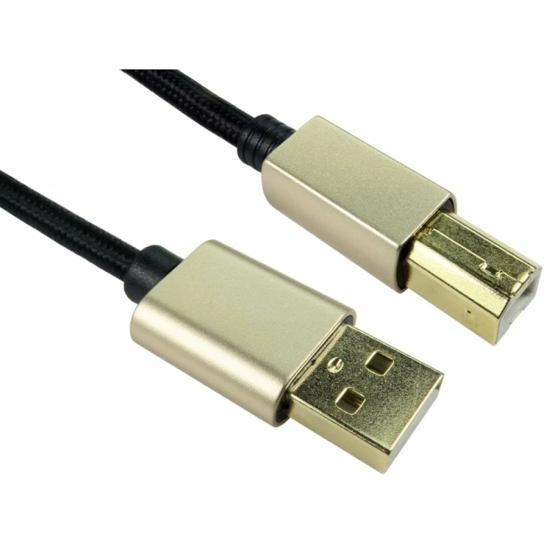 Image of Cables Direct Cables Direct USB2-102-BRAIDED USB cable USB 2.0 1.8 m USB A USB B Black USB2-102-BRAIDED