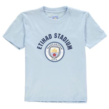 Image of Source Lab Manchester City FC Crest T Shirt Junior Boys - Blue