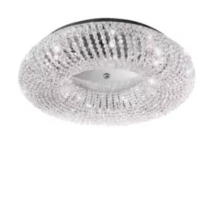 Image of Carla Designer Crystal Large Ceiling Light Polished Chrome, 5x G9
