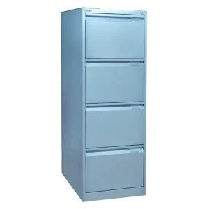 Image of Bisley 4 Drawer Filing Cabinet Flush Fronted Goose Grey BS4EGY