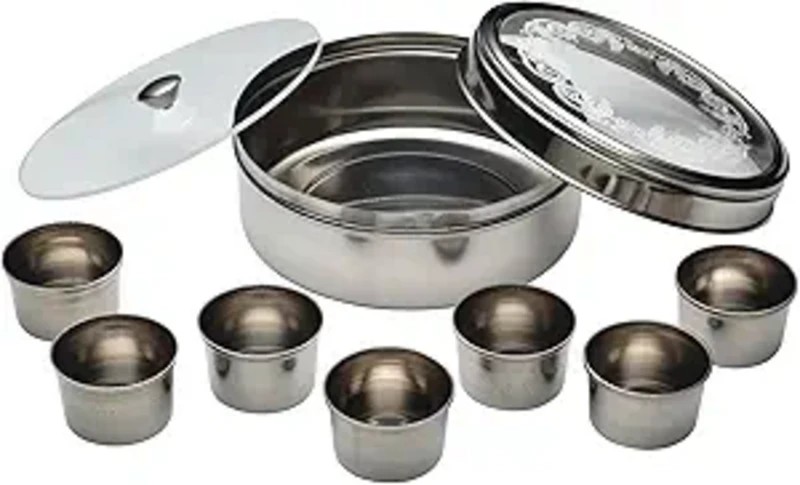 Image of KitchenCraft World of Flavours Stainless Steel Masala Dabba 17cm