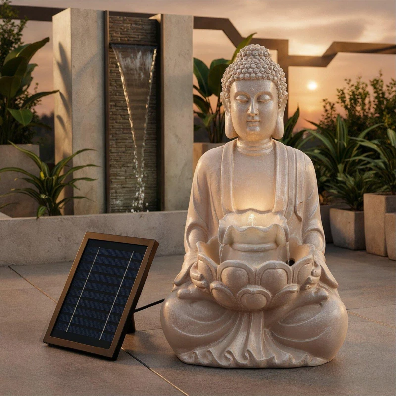 Image of Streetwize Solar Water with Battery Backup - Buddha Fountain Natural unisex One Size