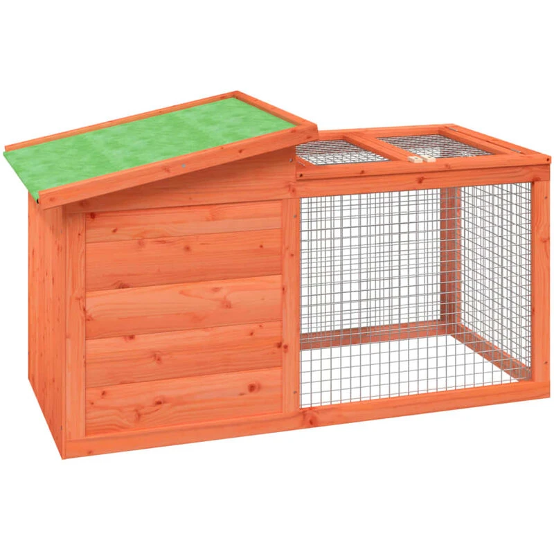 Image of VIDAXL Rabbit Hutch Brown 100.5x54x55cm Solid Wood Pine Vidaxl 172289