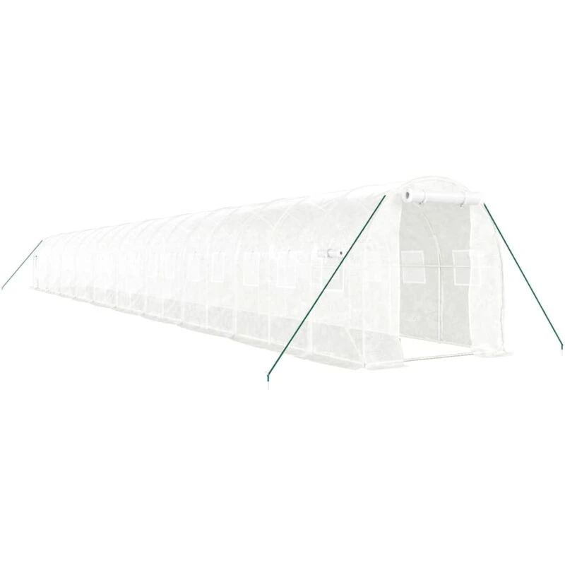 Image of vidaXL Greenhouse with Steel Frame White 40 m 20x2x2 m, White 3188036