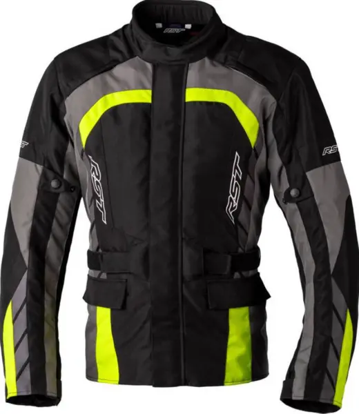 Image of RST Alpha CE 5 Textile Jacket Men Black Gray Neon Yellow Size 48