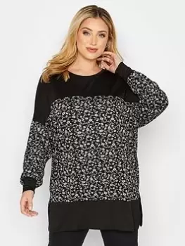 Image of Yours Floral Long Sleeve Top, Black, Size 16, Women