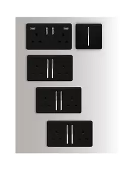 Image of Trendiswitch Bedroom Kit - 1 X Single Switch 3 X Double Socket 1 X Double USB Socket