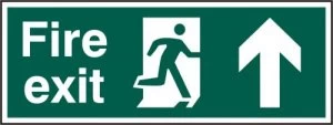 Image of Fire Exit Arrw Up Sign Rigid 1mm PVC Brd