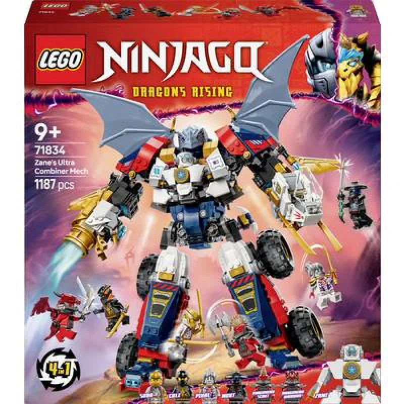 Image of LEGO LEGO NINJAGO 4in1 Zane's Ultra Combiner Mech Ninja Toy 71834