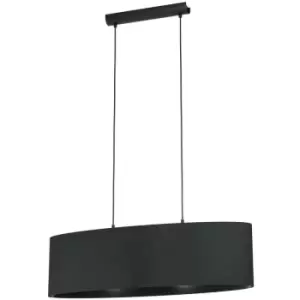 Image of Eglo - Maserlo 2 Lamp Straight Bar Pendant Ceiling Light Black