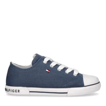 Image of Tommy Hilfiger Vincent Low Canvas Trainers Junior - Blue
