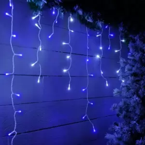 Image of Festive 17.8m Indoor & Outdoor Snowing Effect Icicle Christmas Lights 720 Blue & White LEDs