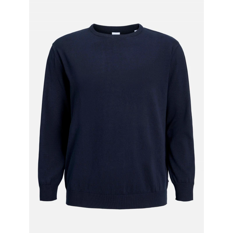 Image of Jack and Jones Basic Crew Knit Plus Size Mens Navy Blazer male 2XL