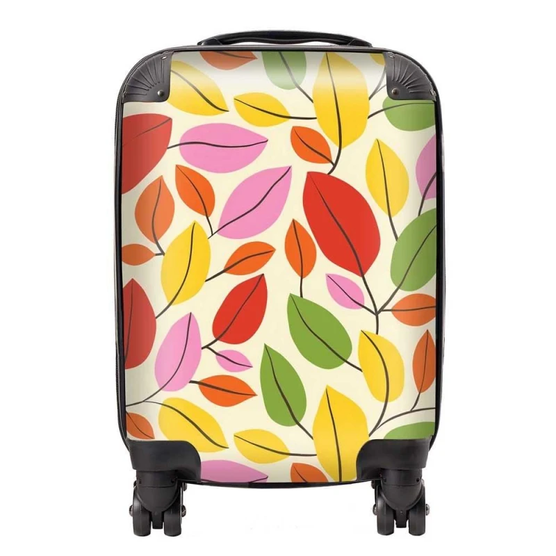 Image of Warren Reed - Designer Autumn Leaves Suitcase in Red Size: Cabin Red Unisex Cabin