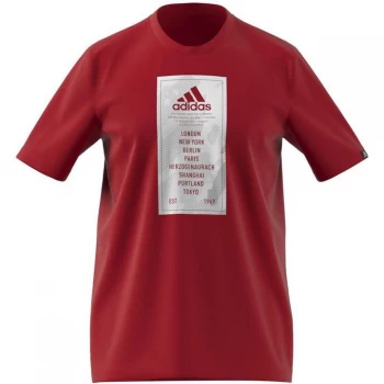 Image of adidas QT T Shirt Mens - Red Tour
