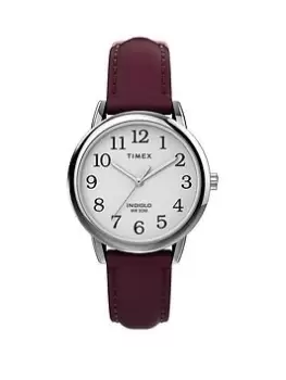 Image of Timex Easy Reader Classic Leather Womens Watch, Burgundy, Women