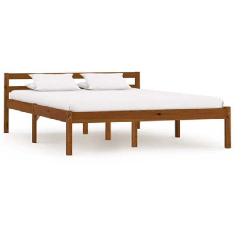 Image of Vidaxl Bed Frame Without Mattress Honey Brown Solid Pine Wood 140X200Cm