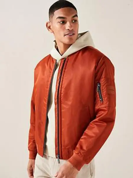 Image of Calvin Klein Sateen Hero Bomber Jacket - Size 2XL
